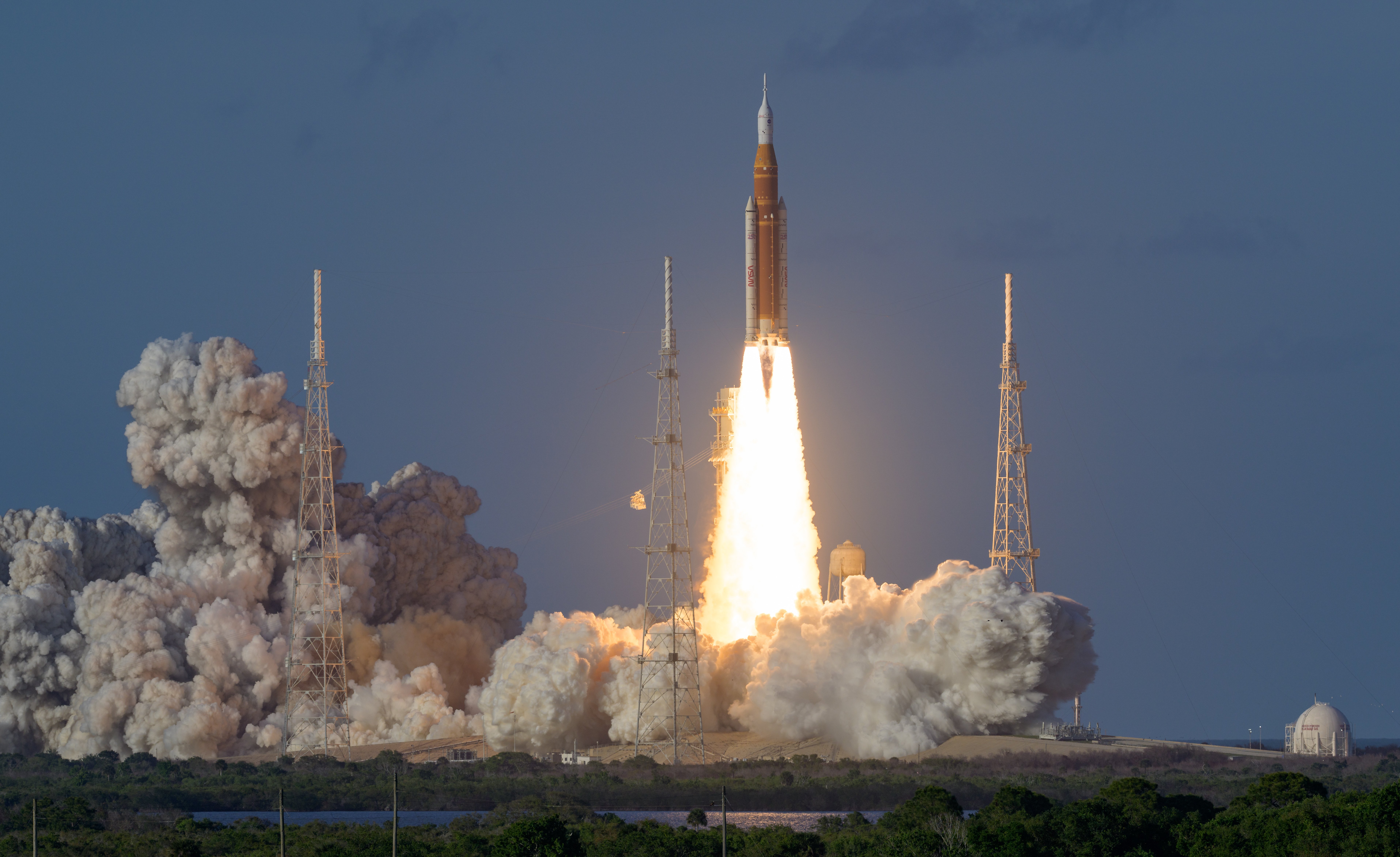 Artemis II Rocket launching with thrusters